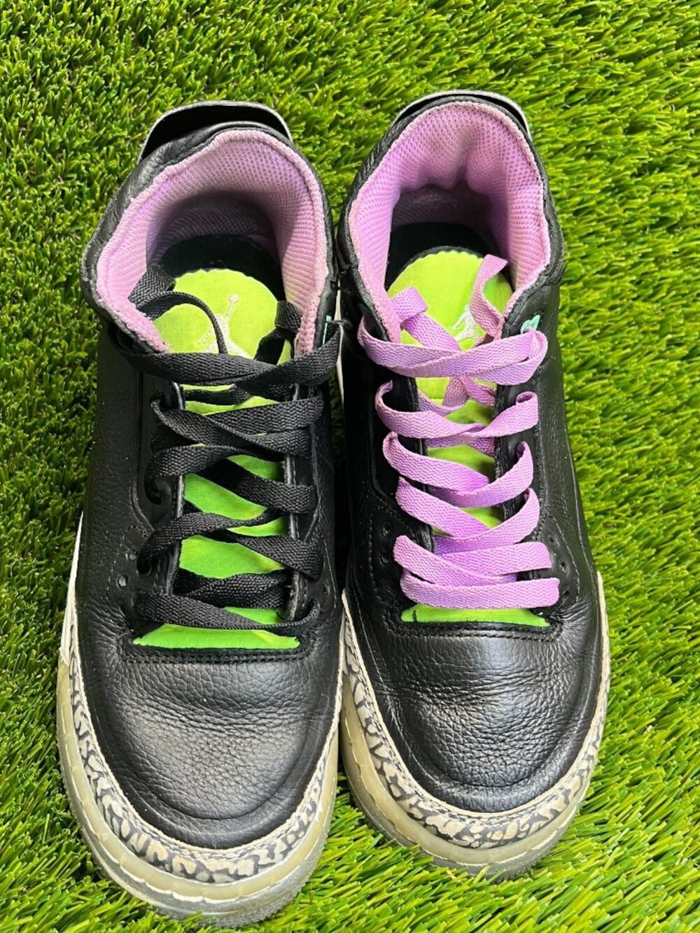 Nike Air Jordan 3 Retro Boys Size 5.5Y Black‎ Athletic Basketball Shoes Sneakers - Picture 5 of 10